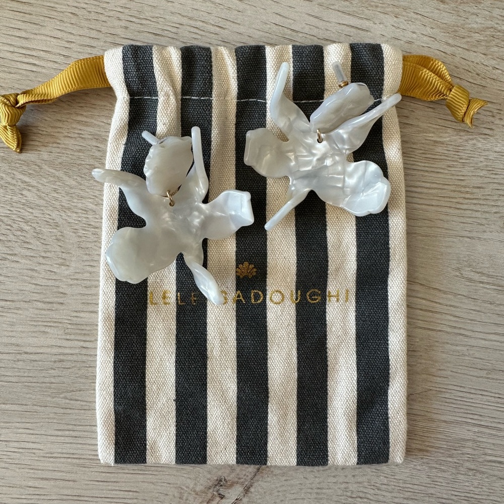 Lele Sadoughi Mother of Pearl Lily Drop Earrings